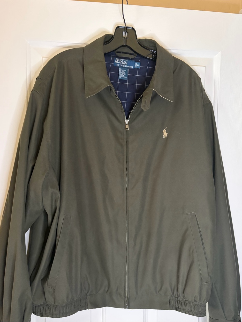 Ralph Lauren Olive Green Zip-Front Bomber Jacket